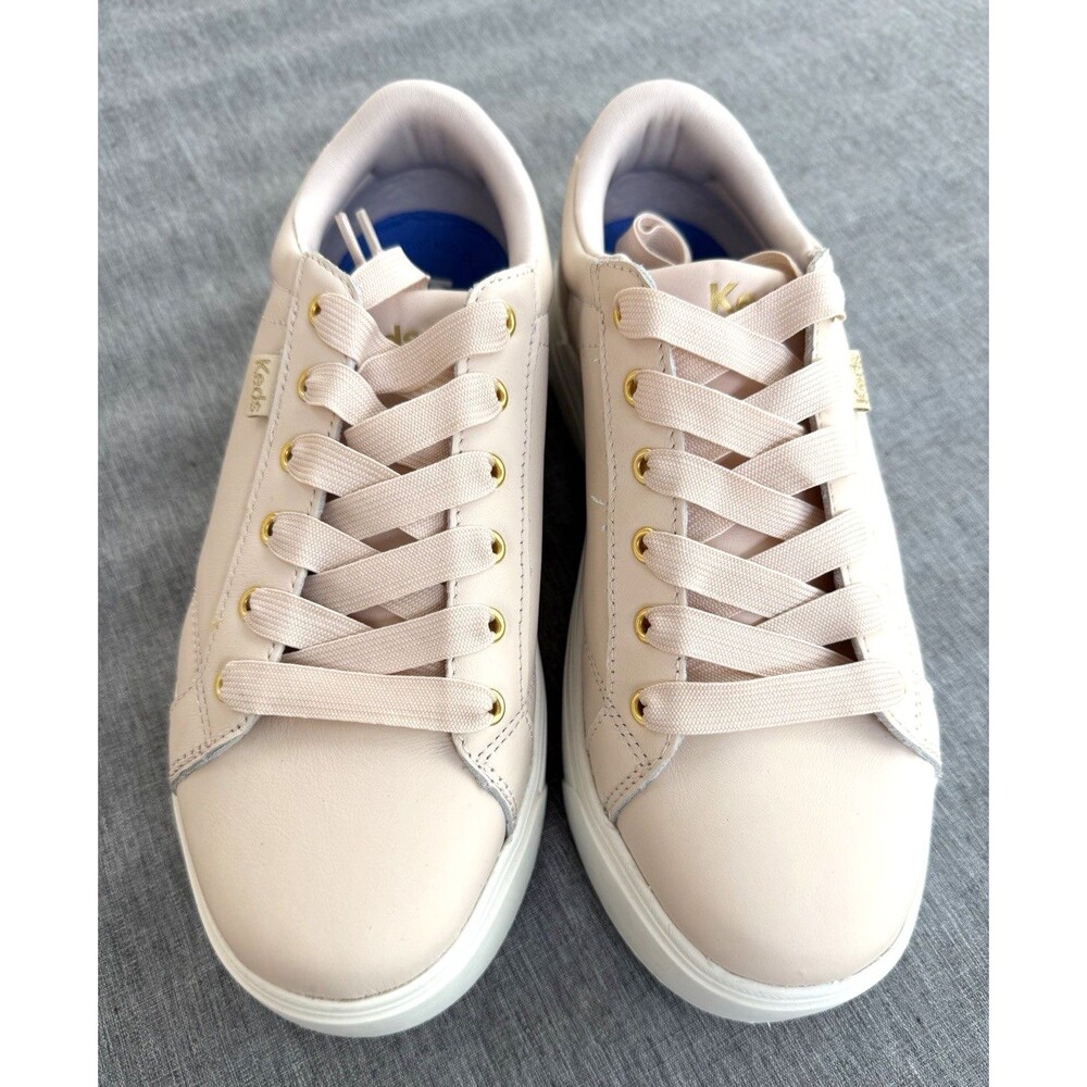 NEW Keds Park Womens sz 8W Blush Pink Leather Lace Up Sneakers Wide NWOT
